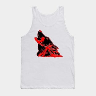 wolf howling at the moon night Tank Top